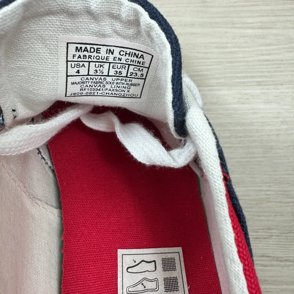 Polo Ralph Lauren Faxson Sneaker Boys 4 Navy Red Canvas Pony